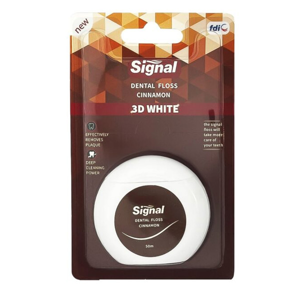 مشخصات، خرید و قیمت نخ دندان سیگنال مدل دارچین 3D WHITE طول 50 متر ⭐️ ویان مارکت