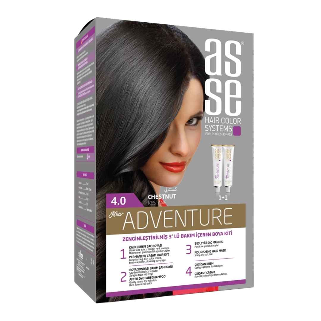 مشخصات، خرید و قیمت رنگ مو بدون آمونیاک آسه asse بلوطی شماره 4.0 دو تیوپ حجم 50 میل ⭐️ ویان مارکت