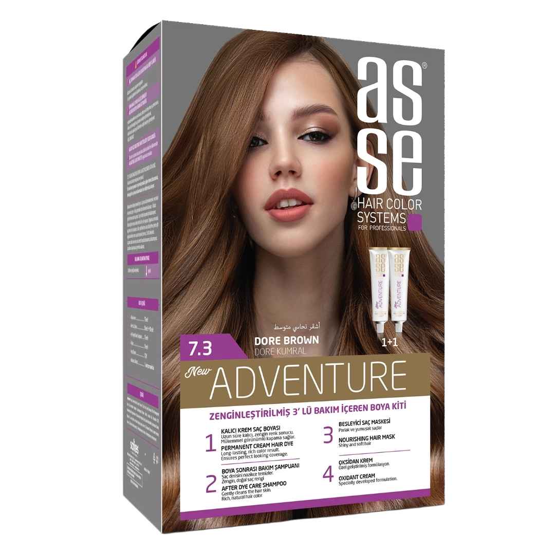 مشخصات، خرید و قیمت رنگ مو بدون آمونیاک آسه asse رنگ طلایی شماره 7.3 دو تیوپ حجم 50 میل ⭐️ ویان مارکت