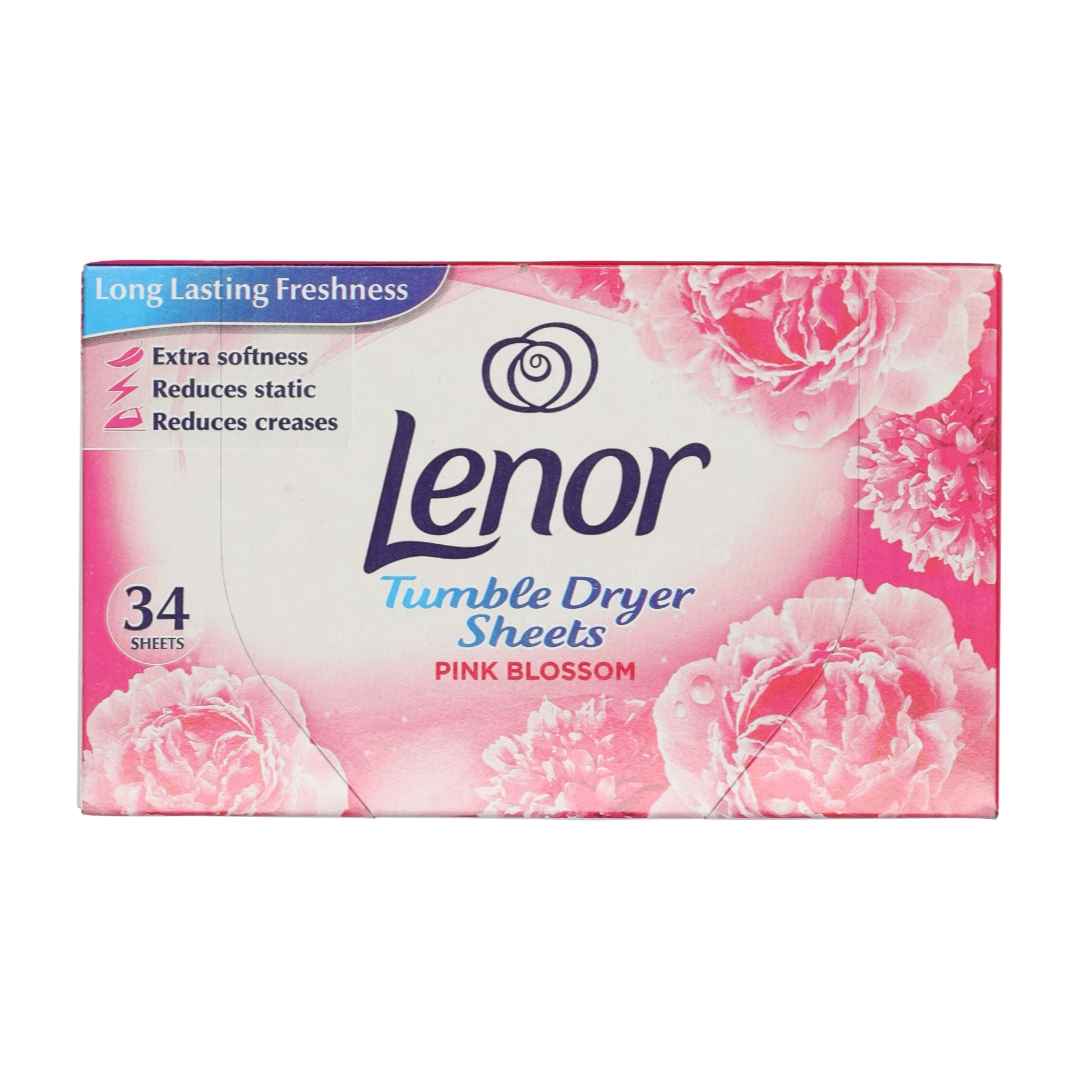 مشخصات، خرید و قیمت دستمال خوشبو کننده لباس لنور Lenor مدل Tumble Dryer Sheets با رایحه شکوفه صورتی بسته 34 عددی ⭐️ ویان مارکت