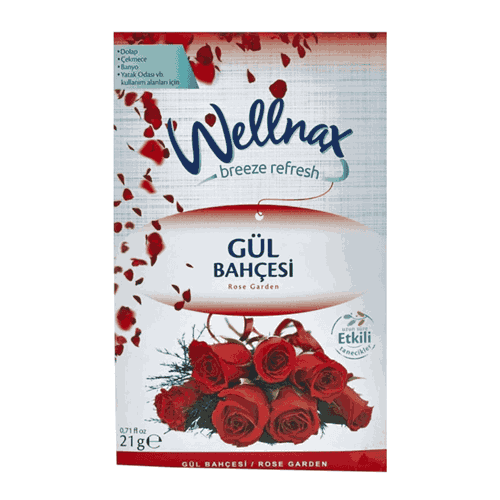 مشخصات، خرید و قیمت پودر خوشبوکننده کمد لباس ولناکس WELLNAX مدل gul bahcesi حجم 21 گرم ⭐️ ویان مارکت